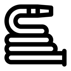 Hose icon with outline style.