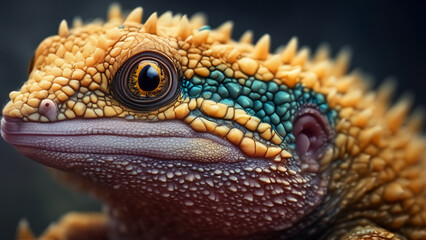 Fototapeta premium close up of iguana like creature with detailed and textured skin