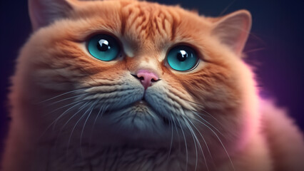 Fototapeta premium close up portrait of a fluffy cat