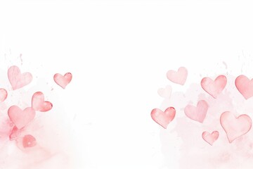Background Colorful hand-drawn watercolor paints pink hearts. Valentine's Day, Birthday, Happy Woman Day, Mother's Day. Holiday heart texture for poster and banner