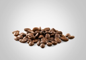 Roasted aroma coffee beans on background