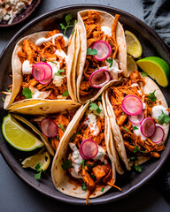 Plato con Tacos Mexicanos generado por ia