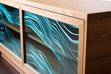 Oak Coloring: A Natural Wood Furniture Design with Matte Glass Effect