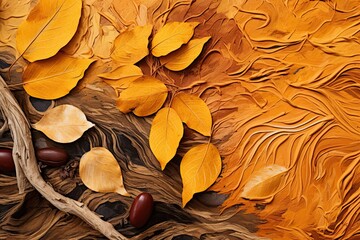 Ochre-Hued Fall Leaves: Captivating Seasonal Design