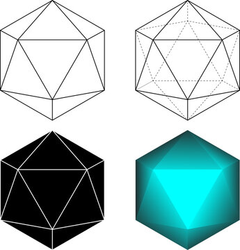 Regular icosahedron shape set