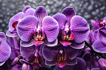 Orchid Purple Bliss: Exquisite Exotic Flower Texture - obrazy, fototapety, plakaty