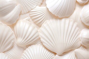 Pearlescent Bliss: A Captivating Image of Smooth Seashell Texture in Luxurious Pearl White Color - obrazy, fototapety, plakaty