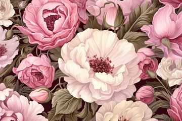 Fototapeten Peony Pink Delight: Lush Flower Garden Digital Image © Michael