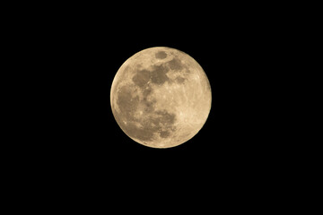 Naklejka na ściany i meble Super full moon in the night sky, closeup of photo.