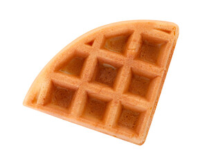 One tasty Belgian waffle isolated on white, top view