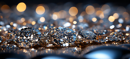 Glistening lights form bokeh abstraction a tapestry of luminosity and artistic allure Glitter...