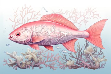 Salmon Pink Underwater Fish: A Vibrant and Colorful Design