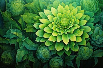 Fototapeta premium Shades of Green: Captivating Splendor of Nature's Hue