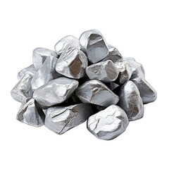 Metallic Pebble Pile on a transparent background