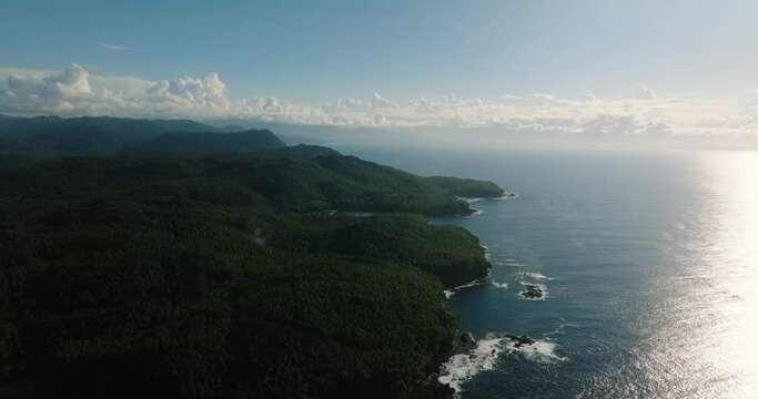 Amazing top view of this tropical landscape. Surigao del Sur, Mindanao, Philippines.