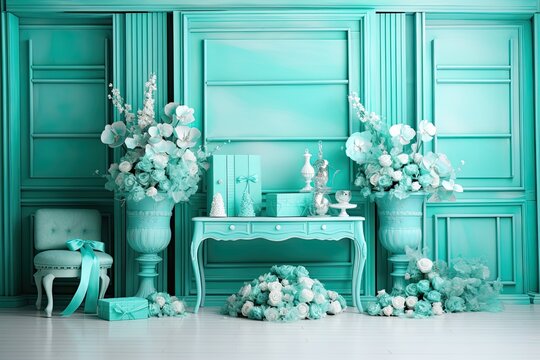 Stylish Tiffany Blue Colored Backdrop: A Captivating Digital Image