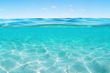 Obraz premium Tranquil Turquoise: Serene Ocean Photo for Refreshing and Calm Designs.