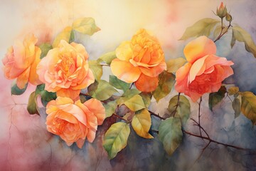 Warm Colors Watercolor Painting on Canvas: A Vibrant Journey of Brushstrokes