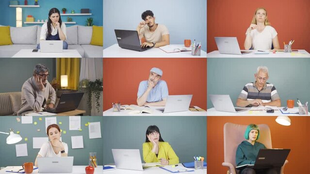 Multiscreen video of People are considerate towards laptops.
