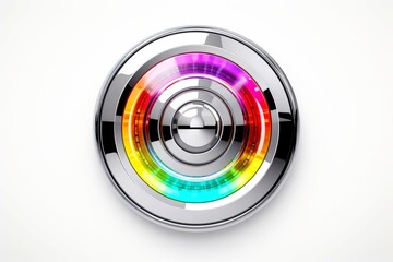 Abstract high tech button on white background