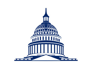 United States Capitol building icon design vector template  - obrazy, fototapety, plakaty