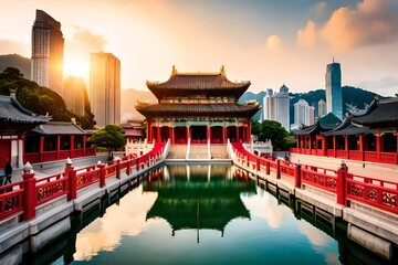 chinese temple at night