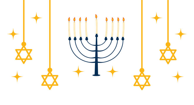 hanukkah menorah and stars