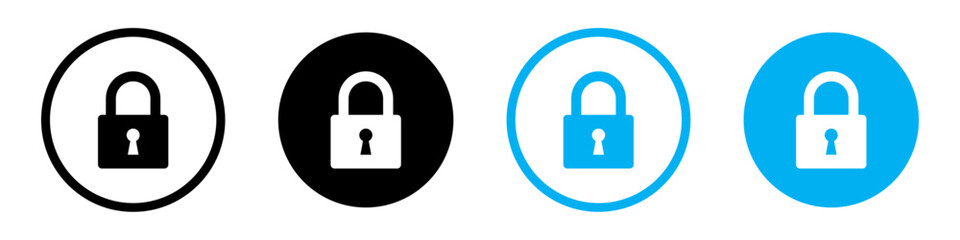 Security lock icon set - obrazy, fototapety, plakaty