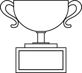 白黒のトロフィーカップイラスト