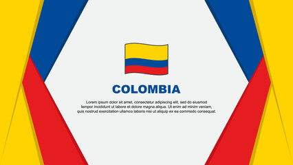 Colombia Flag Abstract Background Design Template. Colombia Independence Day Banner Cartoon Vector Illustration. Colombia Background