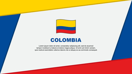 Colombia Flag Abstract Background Design Template. Colombia Independence Day Banner Cartoon Vector Illustration. Colombia Banner