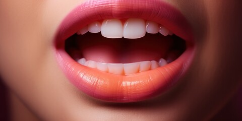 close up of women's mouth, generative AI