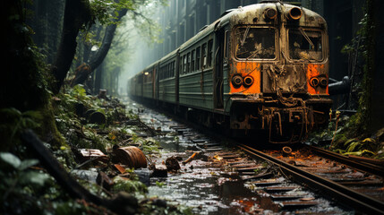 Fototapeta na wymiar 3d realistic trains
