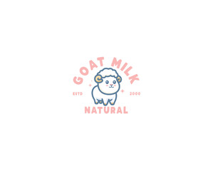 Goat milk natural mascot logo