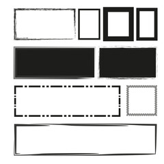 Fototapeta na wymiar Grunge style set of square and rectangle shapes. Vector illustration. EPS 10.