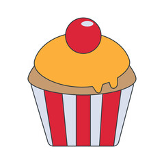 Party Stuff Illustration. Gift box, balloon, mask, candy, convetti, and party equipment. Vector Illustration.