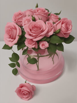 A very beautiful photo of pink rose Generative AI