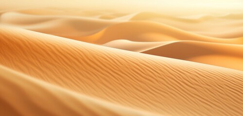 Fototapeta na wymiar Extreme close-up of abstract blurred sand dunes, sunlit yellow and warm brown hues, in the style of gradient blurred wallpapers, 