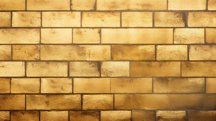 Obraz premium golden bricks, wall texture background, vintage luxury copy space