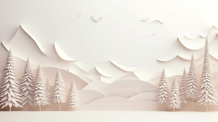 abstract AI background light delicate tones pastel with copy space lines in nature style 3d paper sculpture