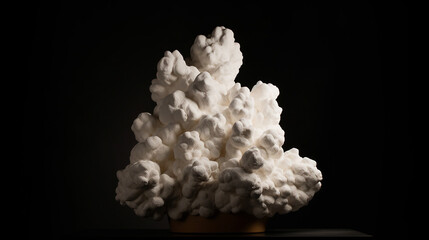 Clay sculpture minimalistic cloud black background  Generative AI