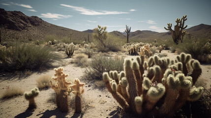 Green Poisonous Cactus Hot Desert Plants Generative AI