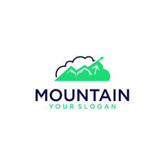 mountains logo design with investment
