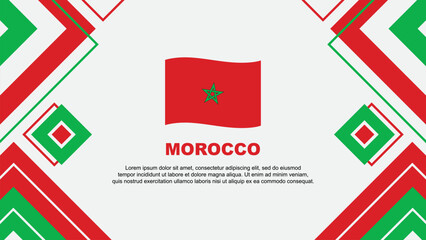 Morocco Flag Abstract Background Design Template. Morocco Independence Day Banner Wallpaper Vector Illustration. Morocco Background