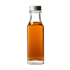 Closeup of a bottle of cooking oil on a white transparent background