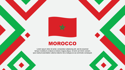 Morocco Flag Abstract Background Design Template. Morocco Independence Day Banner Wallpaper Vector Illustration. Morocco Template