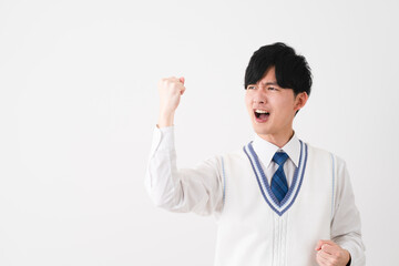 学生服を着ている若い男性　学生イメージ