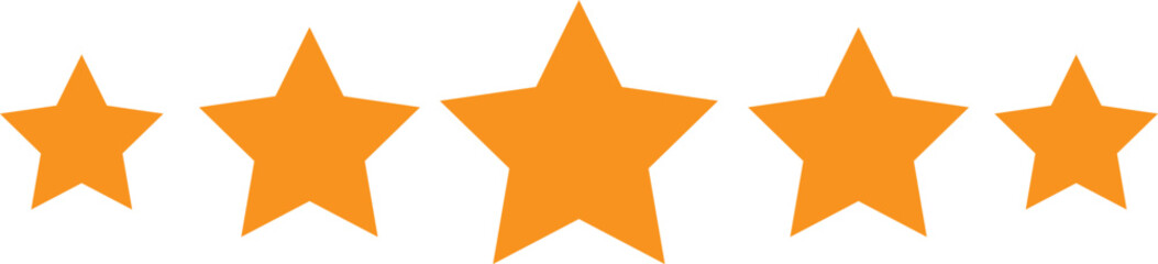 Five star rating. Star rating vector design.