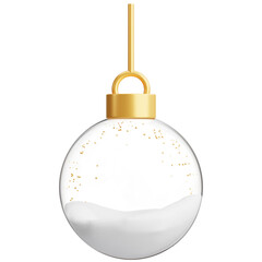 3d render of glass christmas ball for decoration.