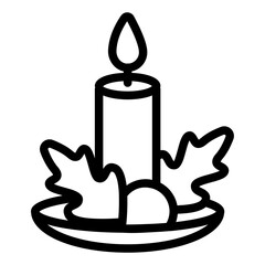 Christmas Candle Line Icon Design Vector